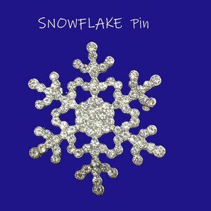 SNOWFLAKE brooch sparkly brooch, holiday gift for coat, dress, lapel